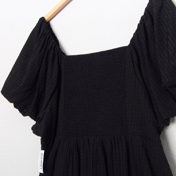 NEW Old Navy Flutter-Sleeve Mini Swing Dress Black Jack Textured Seersucker 3X - Picture 10 of 15
